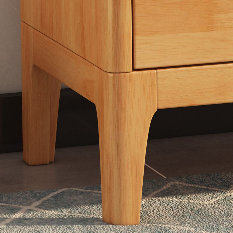 Contemporary Chest Home Rubber Wood Storage Chest with Drawers