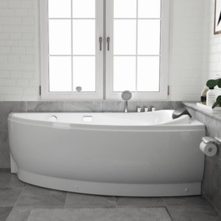 Acrylic Corner Modern Bathtub Acrylic White Soaking Back to Wall Bath