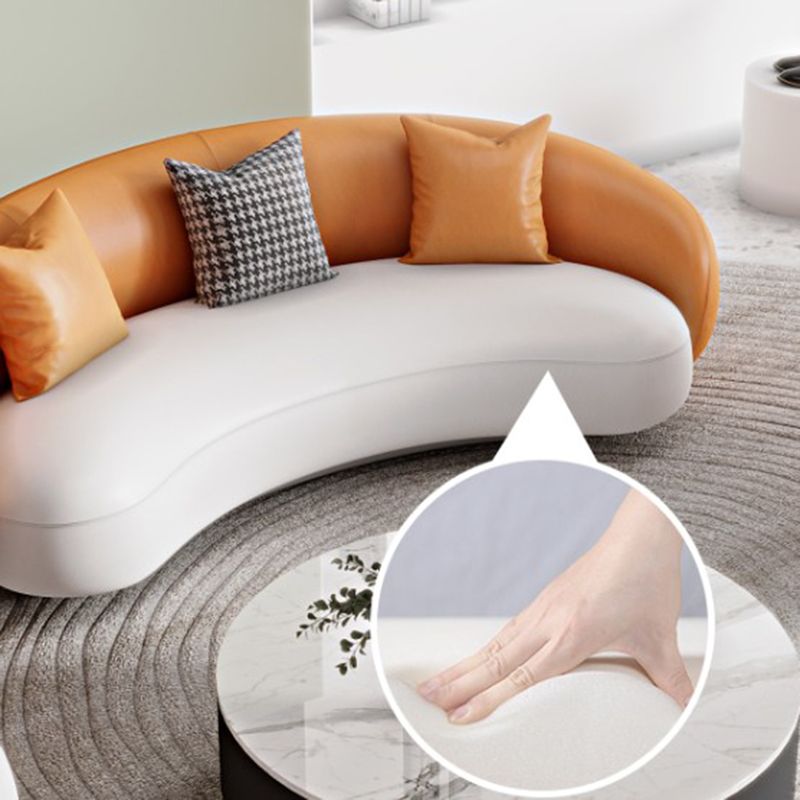 Contemporary Sloped Arm Sofa 28.34 Feet Tall Curved Sofa for Living Room