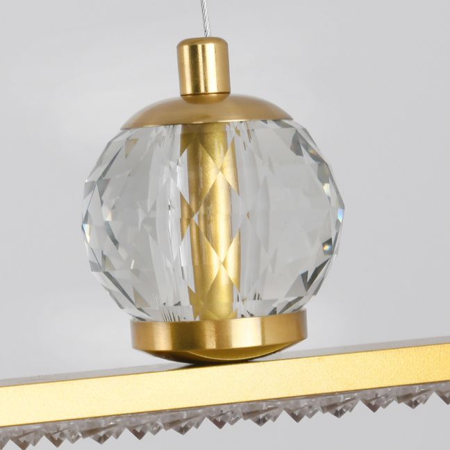 Modern Island Light Linear 2-Light Crystal Chandelier Lights for Dining Room