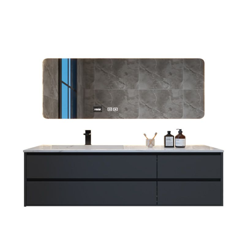 Modern Sink Vanity Wall Mount Bathroom Wooden Vanity Cabinet with Mirror Cabinet