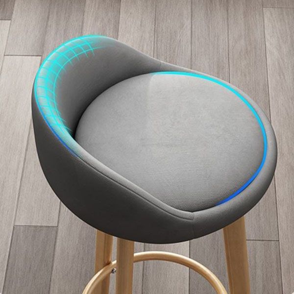 Modern Home Low Back Barstool Matte Finish Upholstered Stools