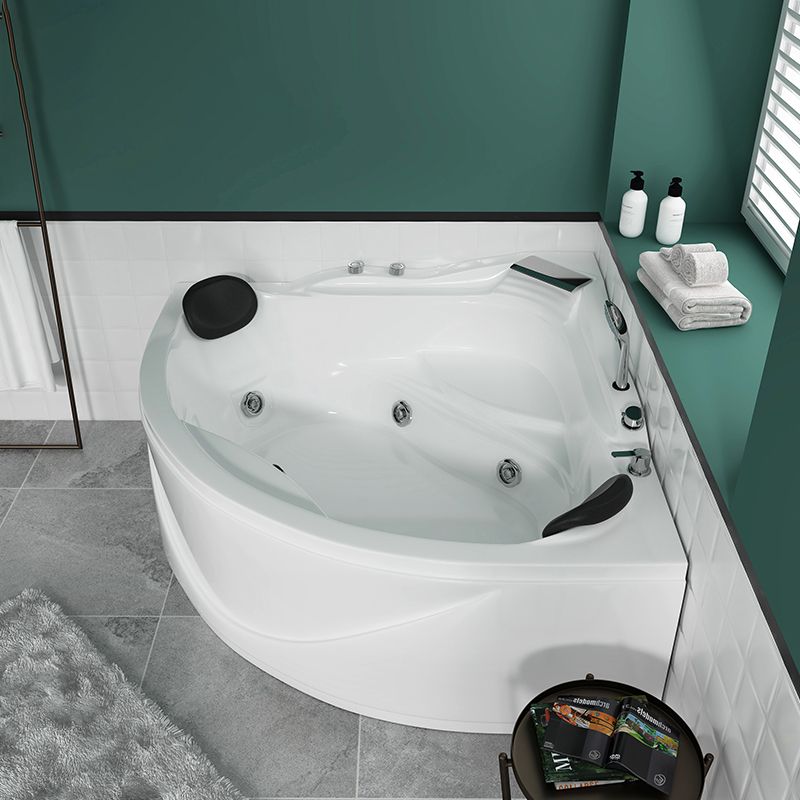 Bathroom Corner Bath Tub Acrylic Modern Bathtub with Drain and Overflow Trim