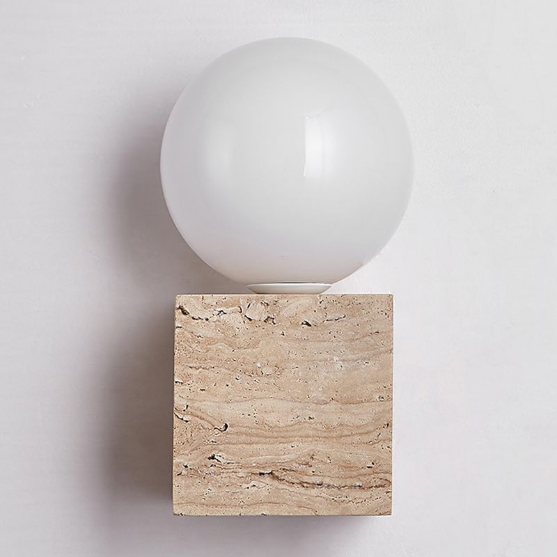 Contemporary White Shade Wall Sconce Lighting Glass Shade Wall Lamp for Bedroom