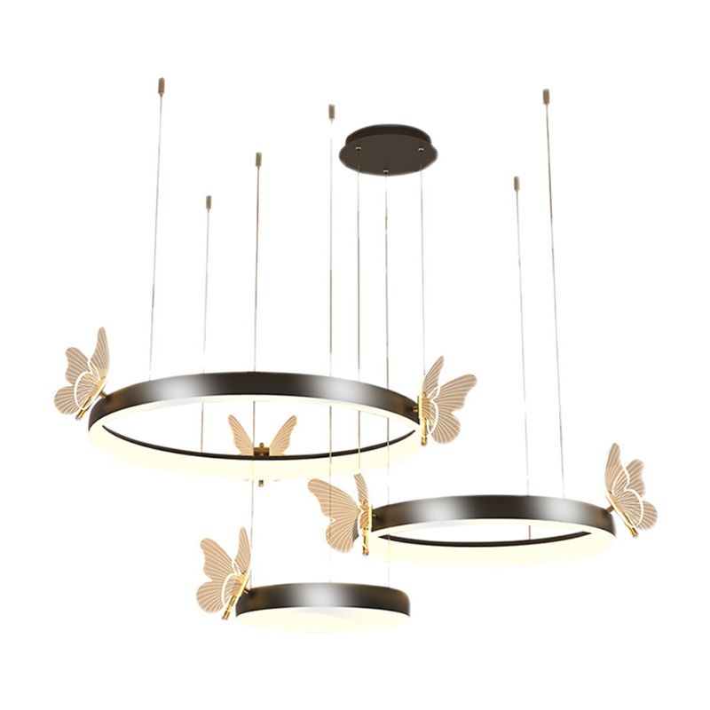 Accesorios de iluminación de techo contemporáneo de techo de techo de techo de metal de 3 niveles