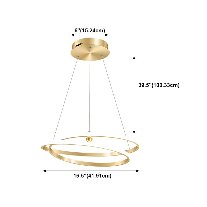 Twist Metal Hanging Light Fixture Minimalist LED Ceiling Pendant Light for Living Room