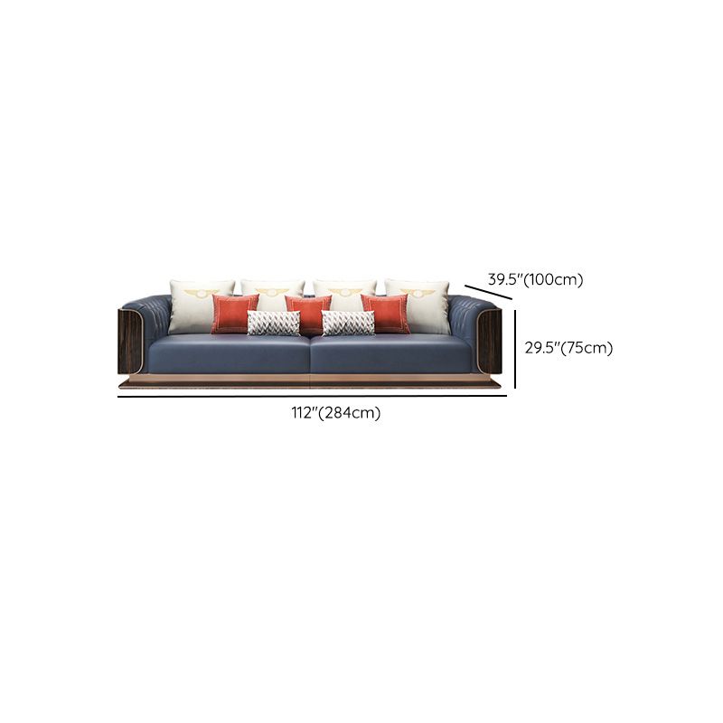 Modern Genuine Leather Sofa 29.52" High Pillow Top Arm  Sofa
