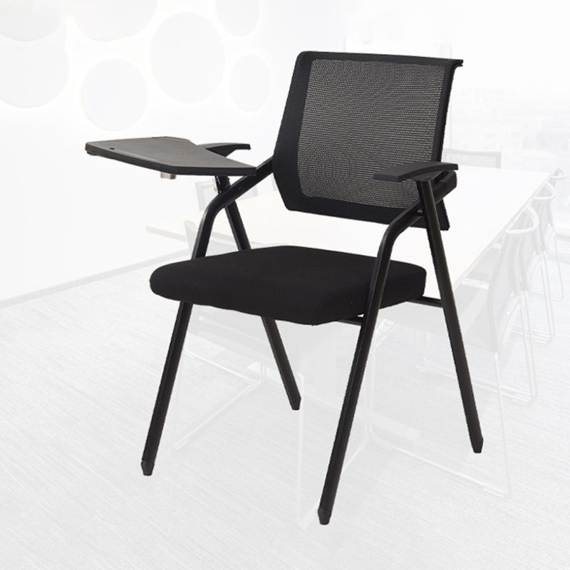 Modern Black Plastic Mesh Desk Chair with Mid Back Home Office Chair