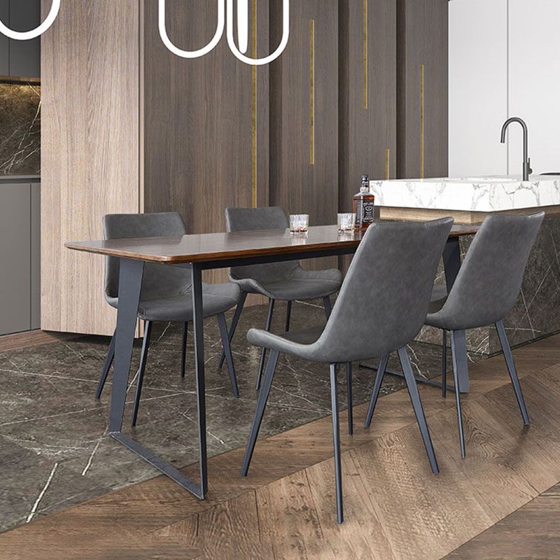 Silla auxiliar de comedor de metal industrial Silla de comedor con respaldo sólido (juego de 2)