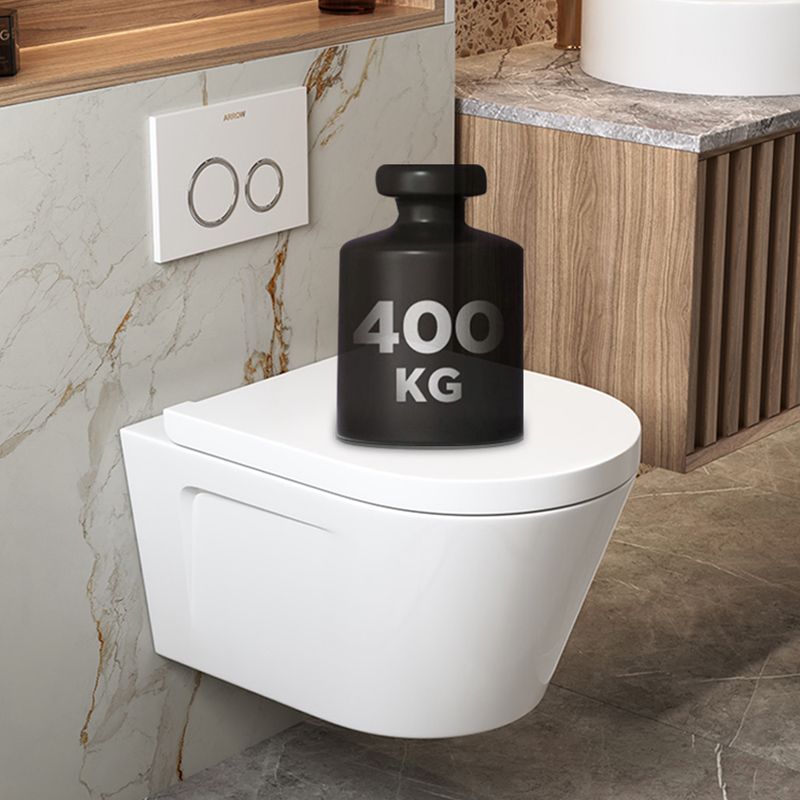 Contemporary Wall Hung Flush Toilet Ceramic Urine Toilet with Seat for Washroom