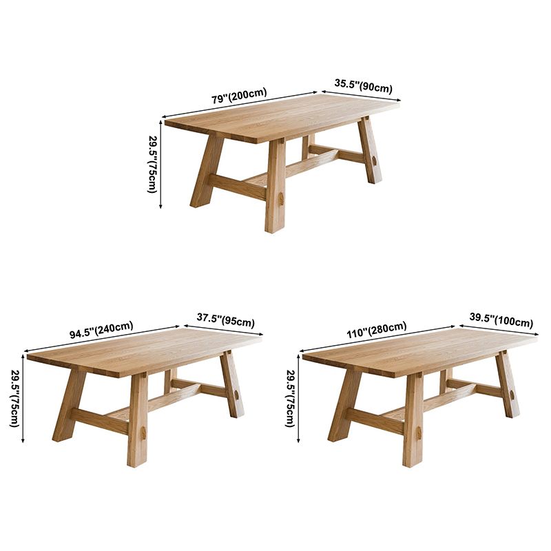 Mesa de comedor rectangular moderno Mesa de comedor de madera sólida para la cocina para la cocina