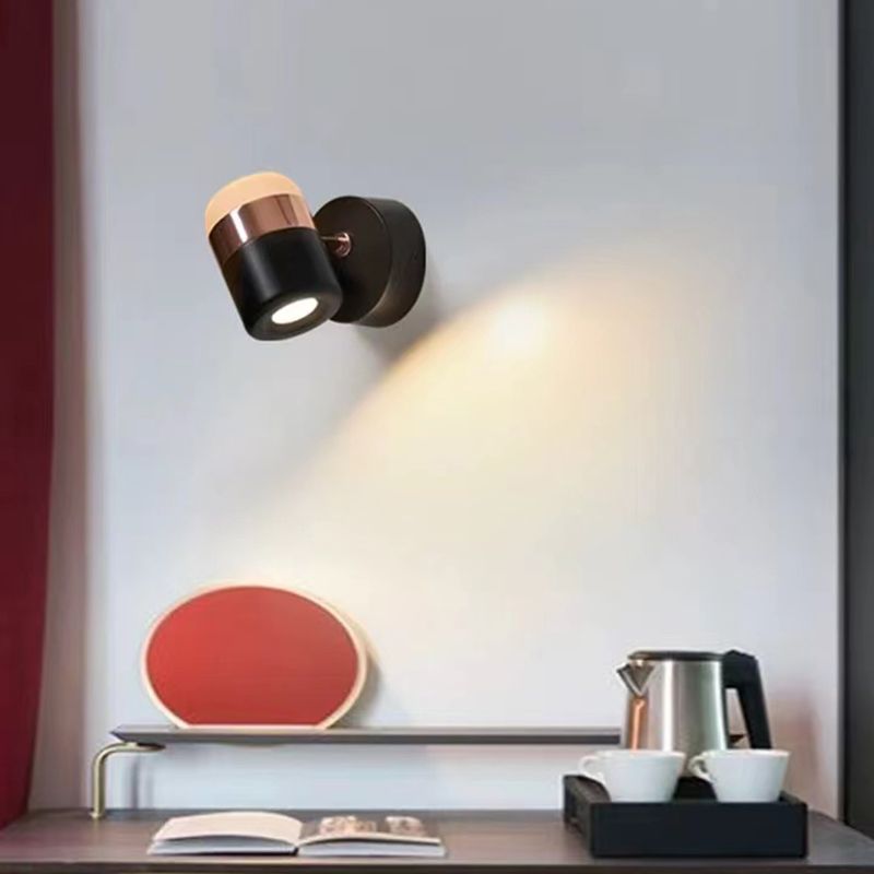 Shaded Wall Mount Light Fixture Simple Metal 1 Light Wall Mount Lamp