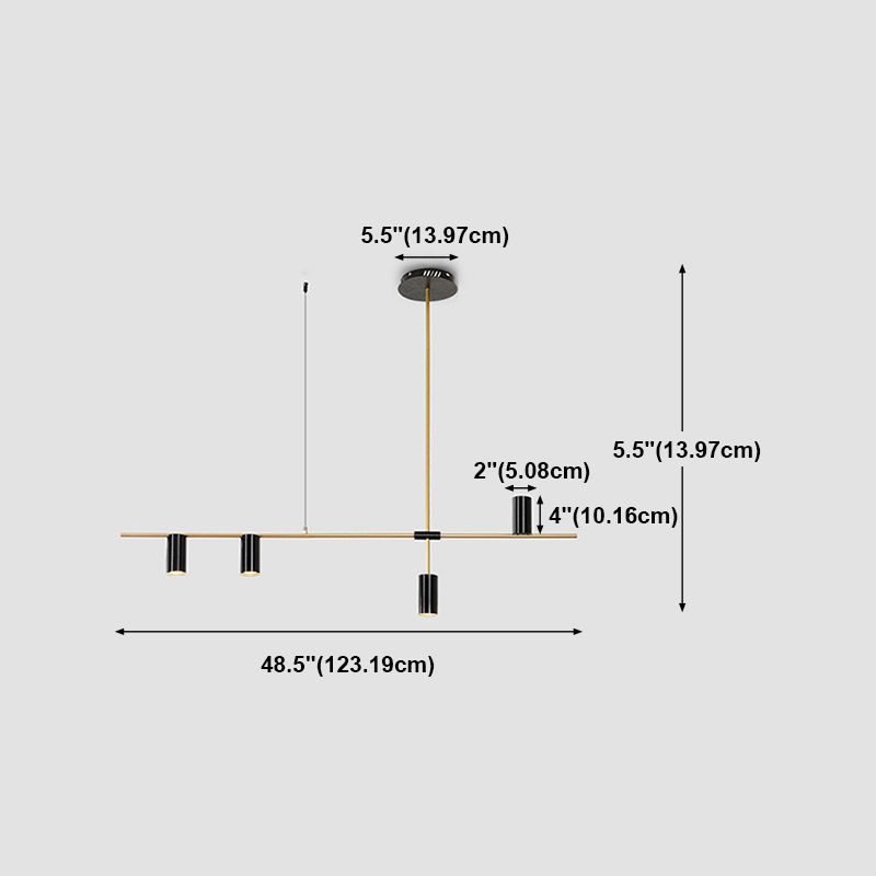Modern Style Cylinder Island Light Fixtures Metal Pendant Light Fixtures