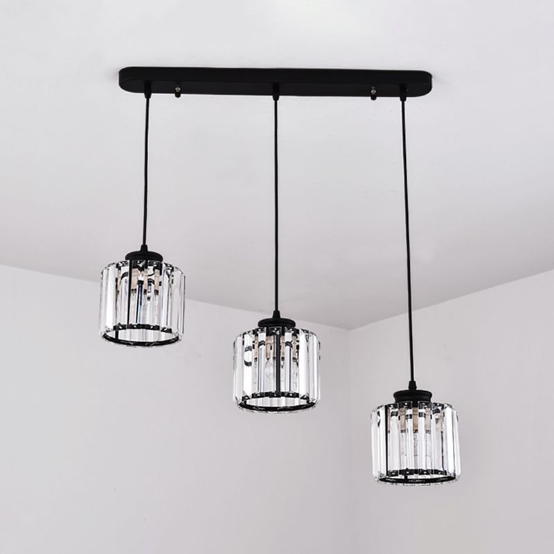 Luminaires de l'île contemporaine Crystal Cylinder Island Lights