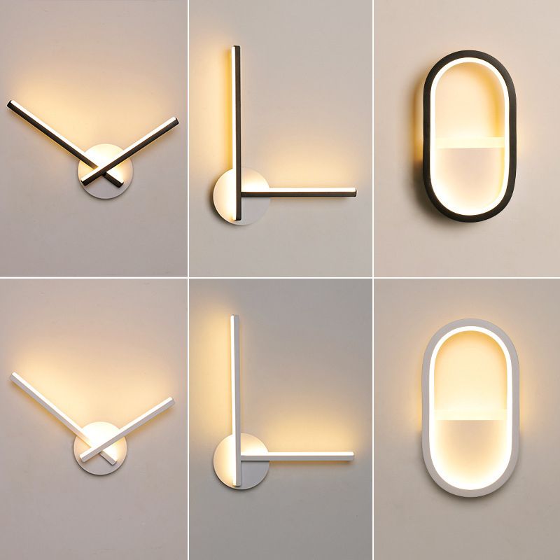 Modern Simple Metal Wall Light Geometry LED Wall Lamp with Acrylic Shade for Bedroom