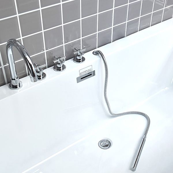 Rectangular Acrylic Modern Bathtub Stand Alone Soaking White Bath