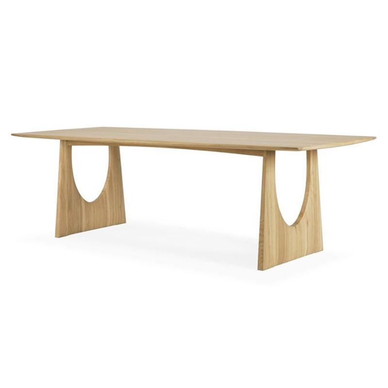 Table en bois de pin rectangulaire pour restaurant Table à manger moderne avec double piédestal
