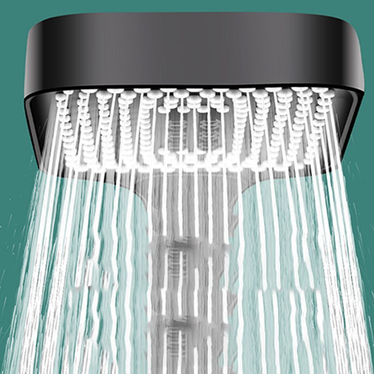 Modern Rectangular Hand Shower in Black 3 Sprays Wall-Mount Hand Shower