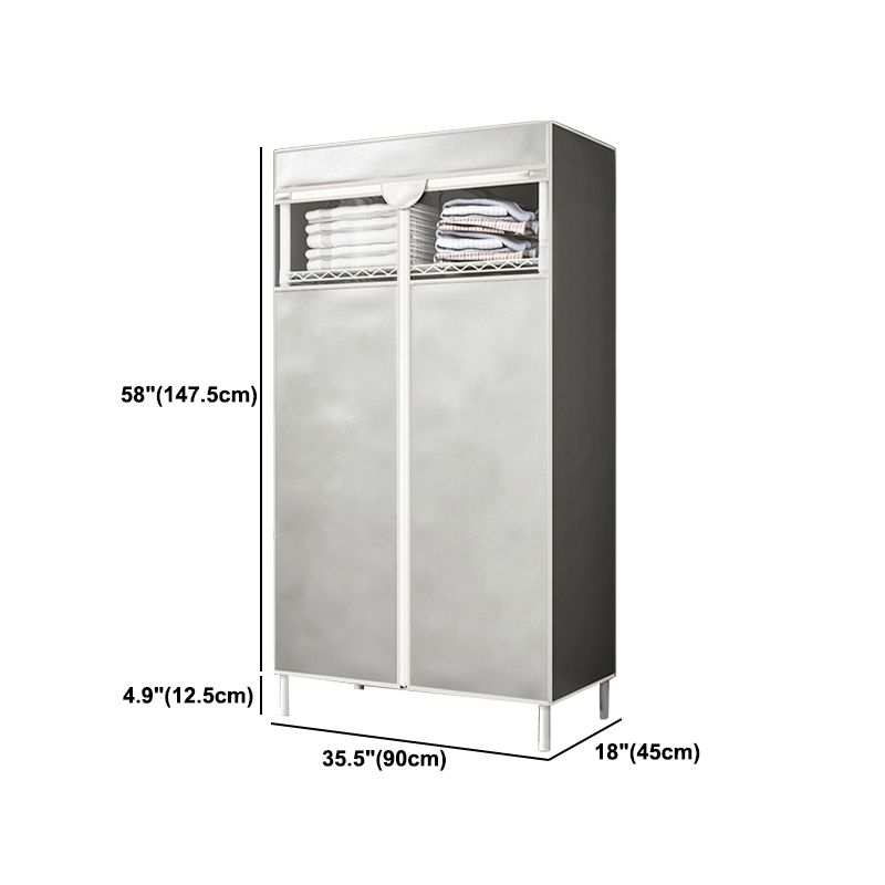 Contemporary Style Wardrobe Steel Wardrobe Closet with Shelves