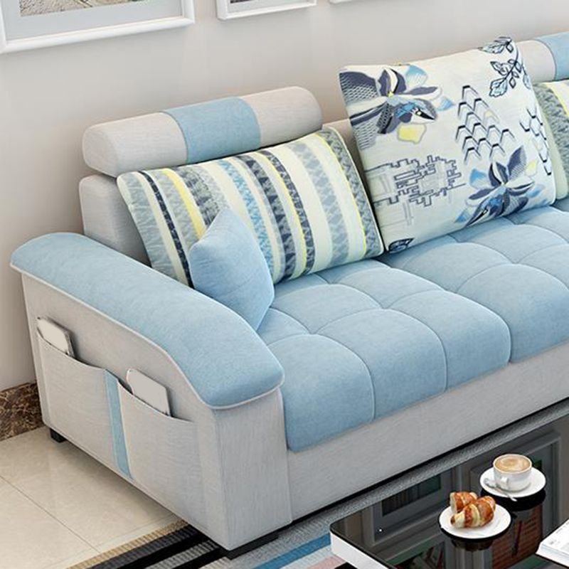 Nordic Linen Loose Back Sofa & Chaise, 108.66" W x 57.09" D x 31.5" H