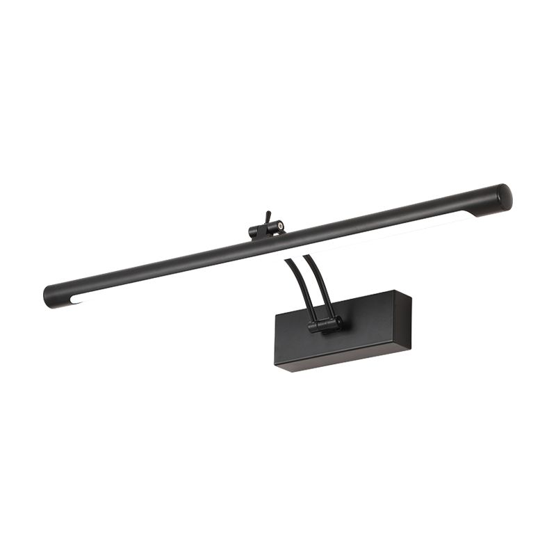 Metal Linear Wall Sconce Modern 1-Light Mirror Wall Mounted Light Fixture in Black Finish