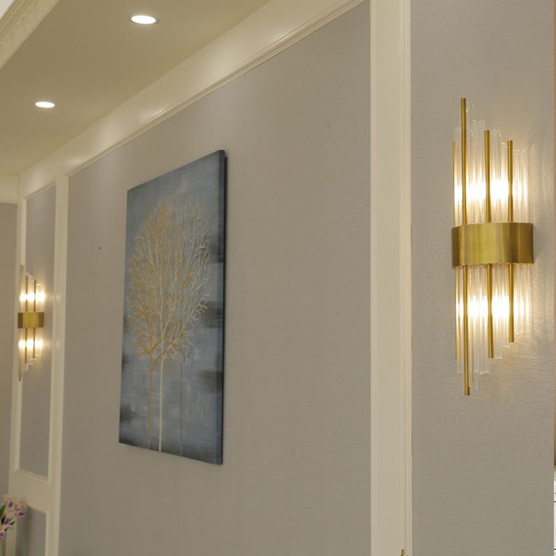 Modern Wall Sconce Light Simple Wall Light Fixture with Crystal Shade for Bedroom