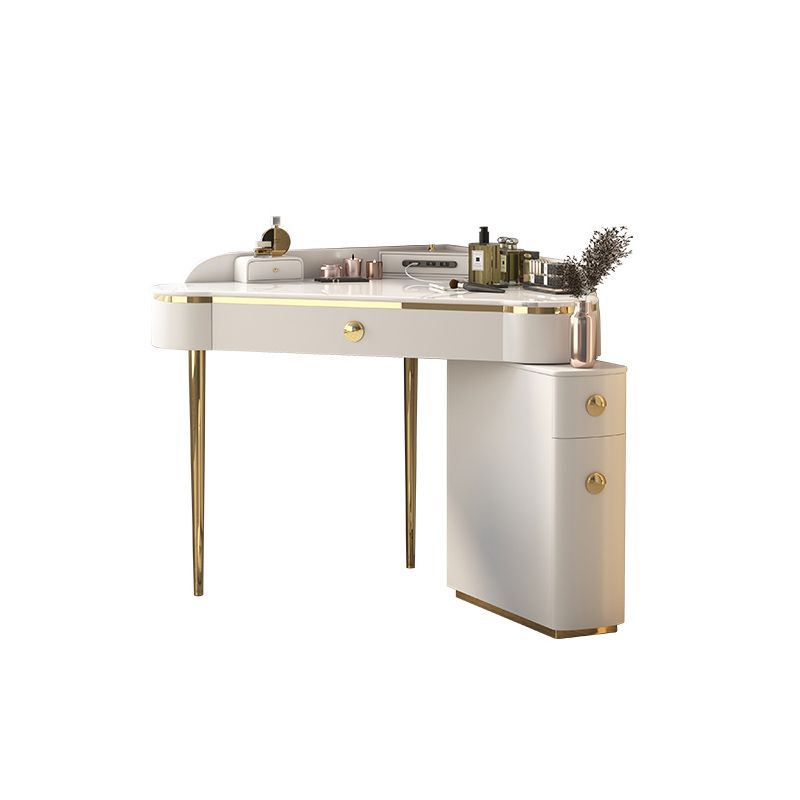 Contemporary Rectangle Make-up Vanity with 3 Drawers and Metal Base