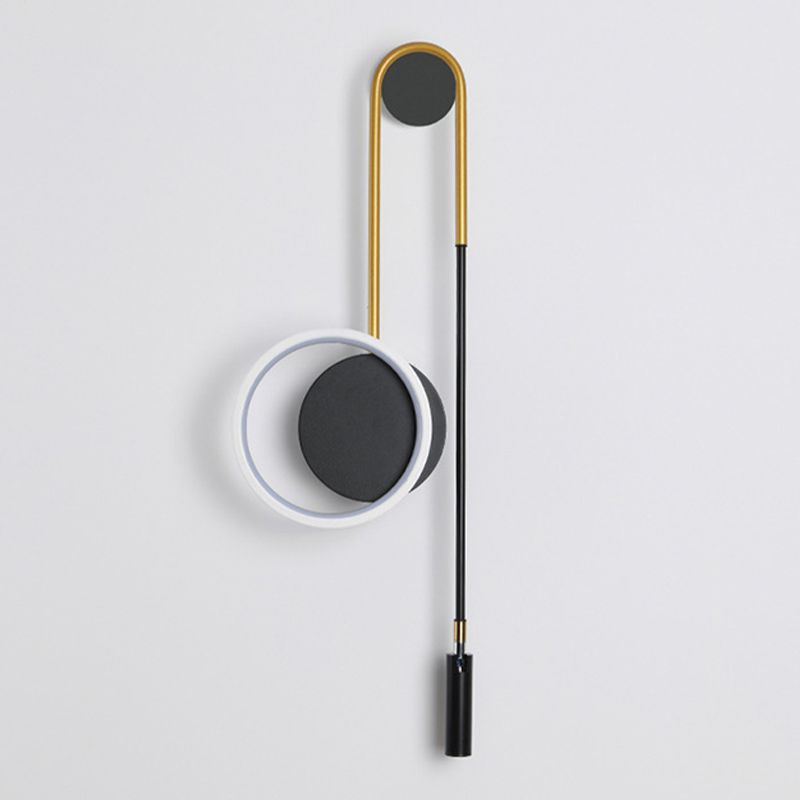 Lampada a parete a LED in stile moderno Fissaggi di illuminazione a parete in metallo con ombra acrilica per soggiorno