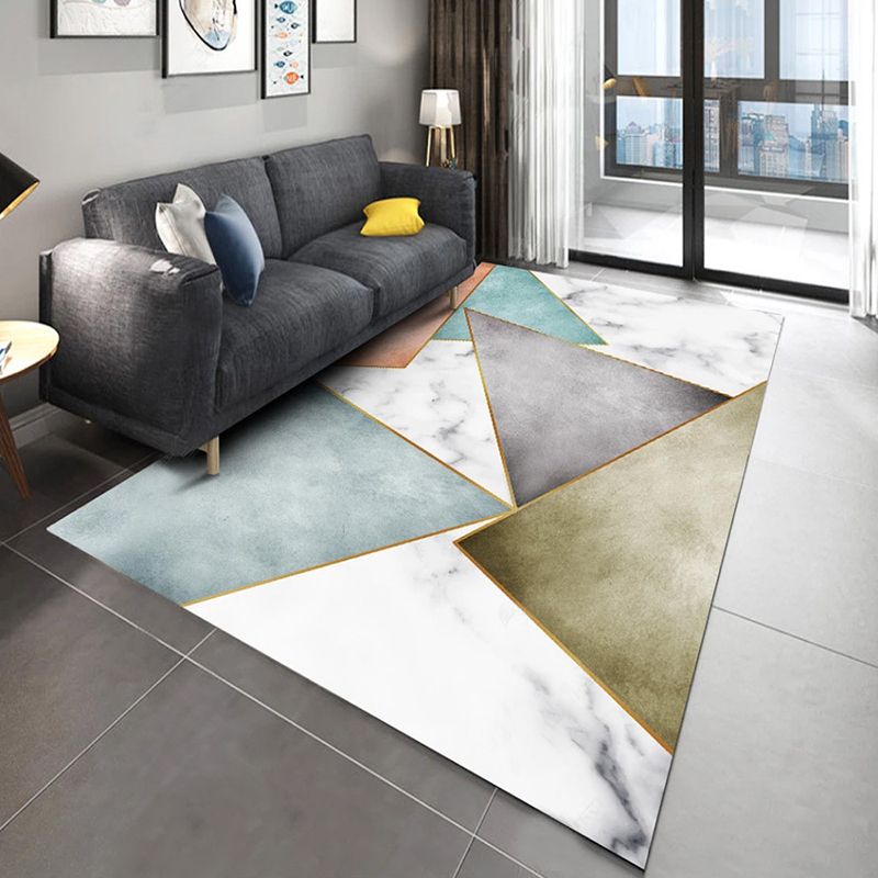 Funky Triangle Design Indoor-Teppich, mehrfarbig, moderner rechteckiger Teppich, Polyester-Teppich mit rutschfester Rückseite für die Inneneinrichtung