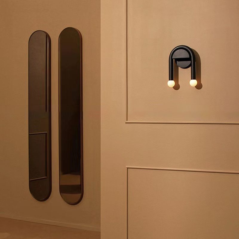 Modernism 2-Light Black Wall Mounted Sconce Metal Wall Light for Bedroom