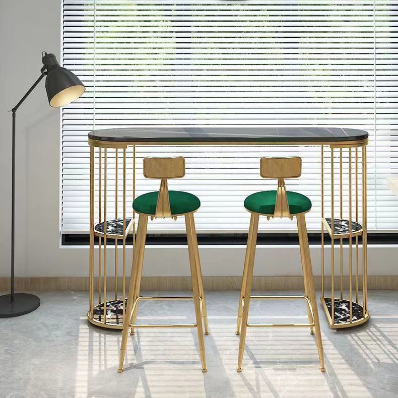 Contemporary Dining Stool Armless Bar Stools with Metal Base