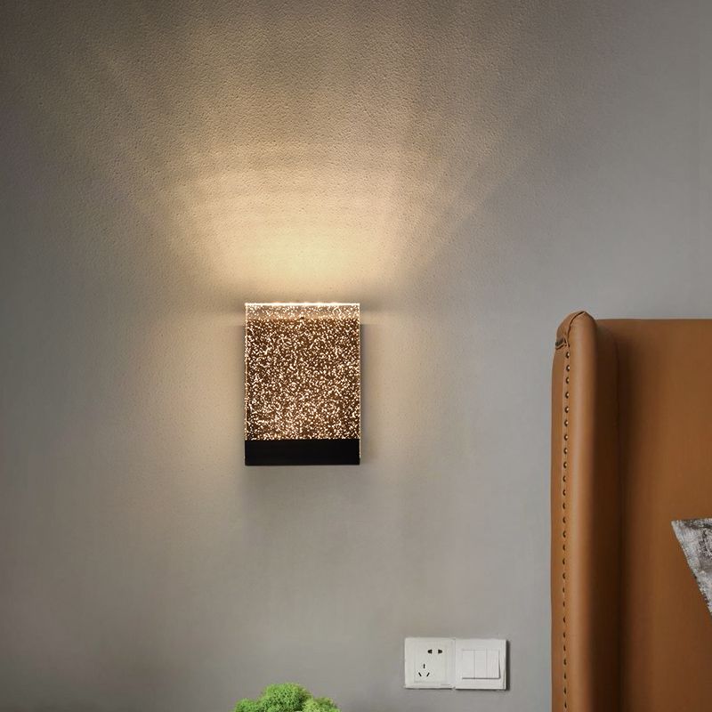 1 Licht klares kristallwandmontiertes Leuchtenmesser moderner rechteckiger Leuchtenlicht