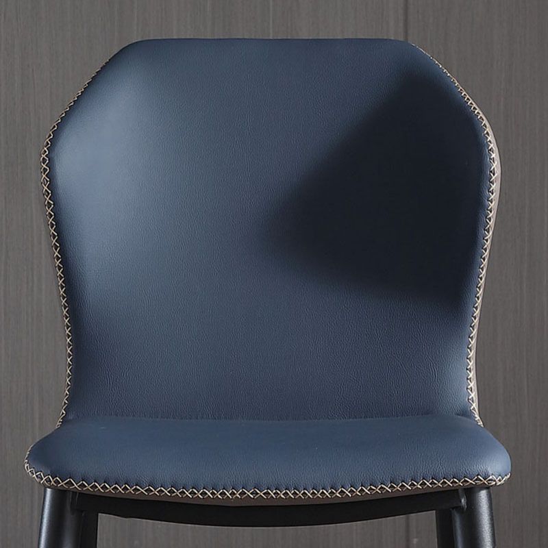 Sillas de comedor de cuero con respaldo de estilo industrial para el hogar (juego de 2)