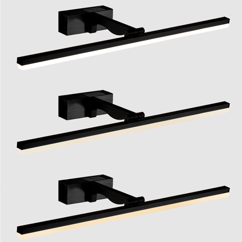 Rectangular Vanity Wall Light Fixtures Nordic Minimalist Style Metal Single Vanity Light