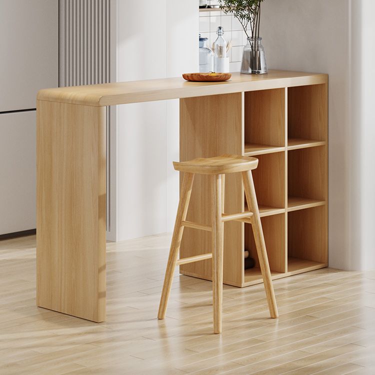 Modern Rectangle Pub Table Set 1/2/3 Pieces Solid Wood Counter Table for Indoor