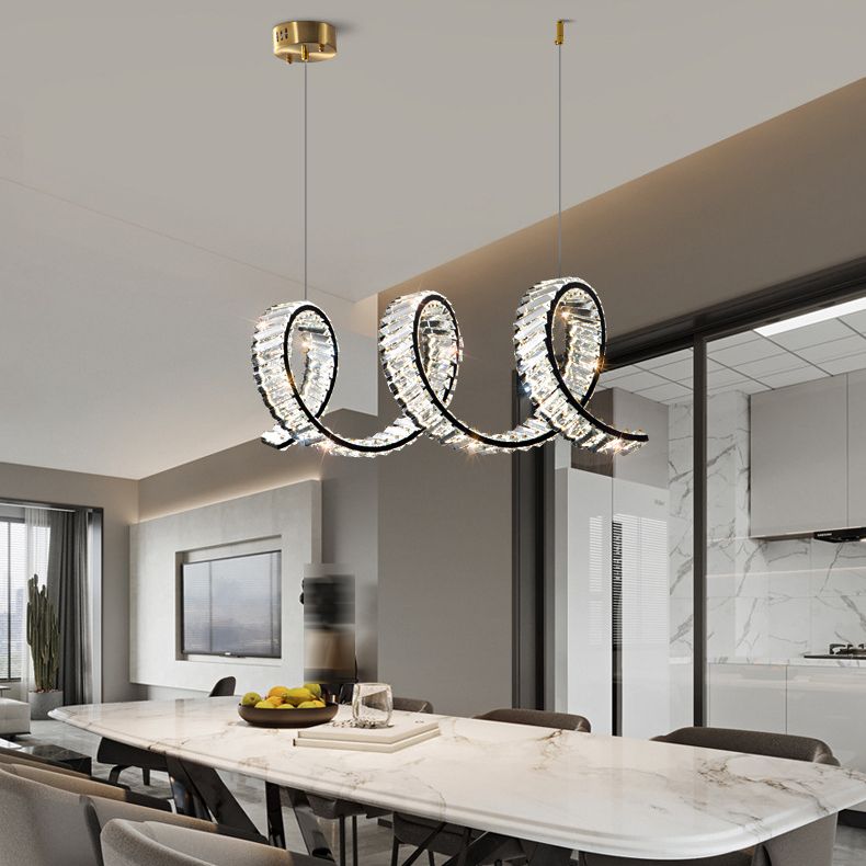 Modern Single Black/Golden Kitchen Island Lighting LED Ceiling Light