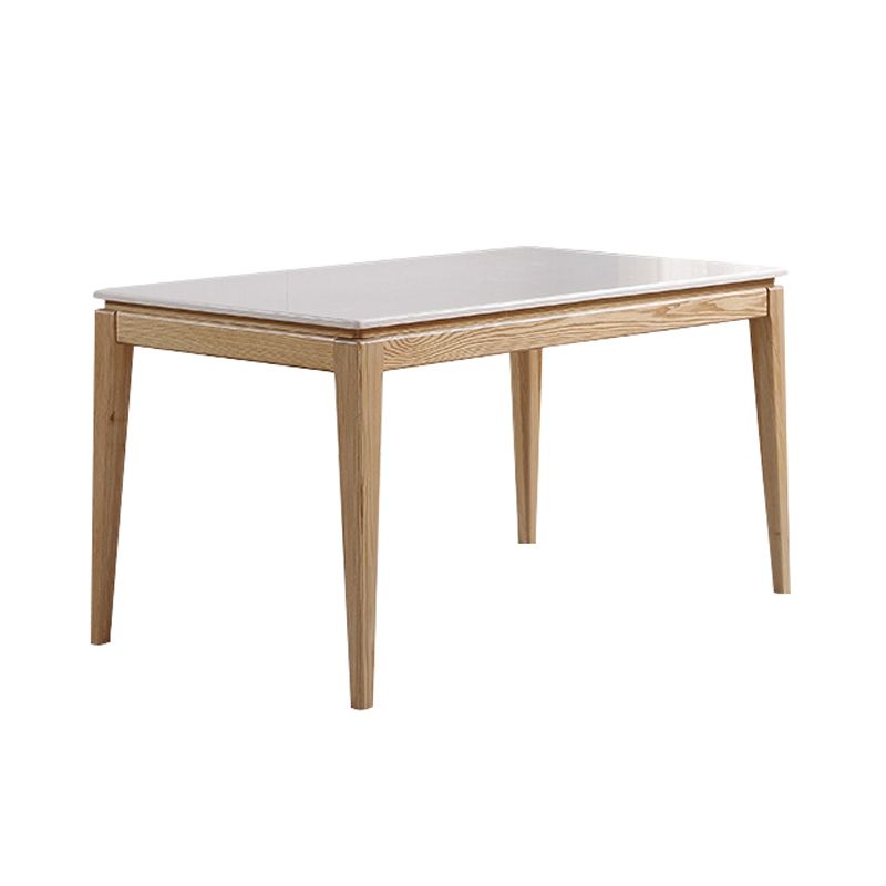 Table à manger rectangulaire du milieu du siècle, table en marbre avec base à 4 pieds pour la maison