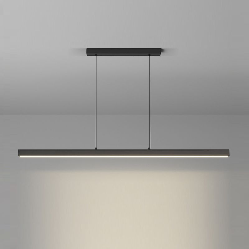 1 Light Linear Island Lighting Fixture Modern Metal for Dining Room