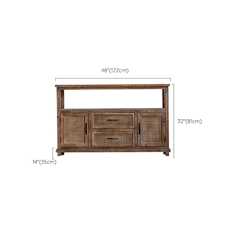 Industrial Wood Drawers Included Cabinet Distressed Brown Accent Cabinet