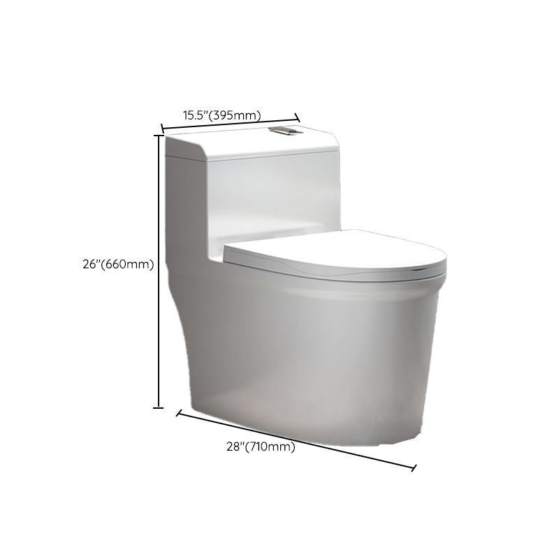 Traditional Floor Mount Toilet White Seat Included Toilet Bowl for Bathroom