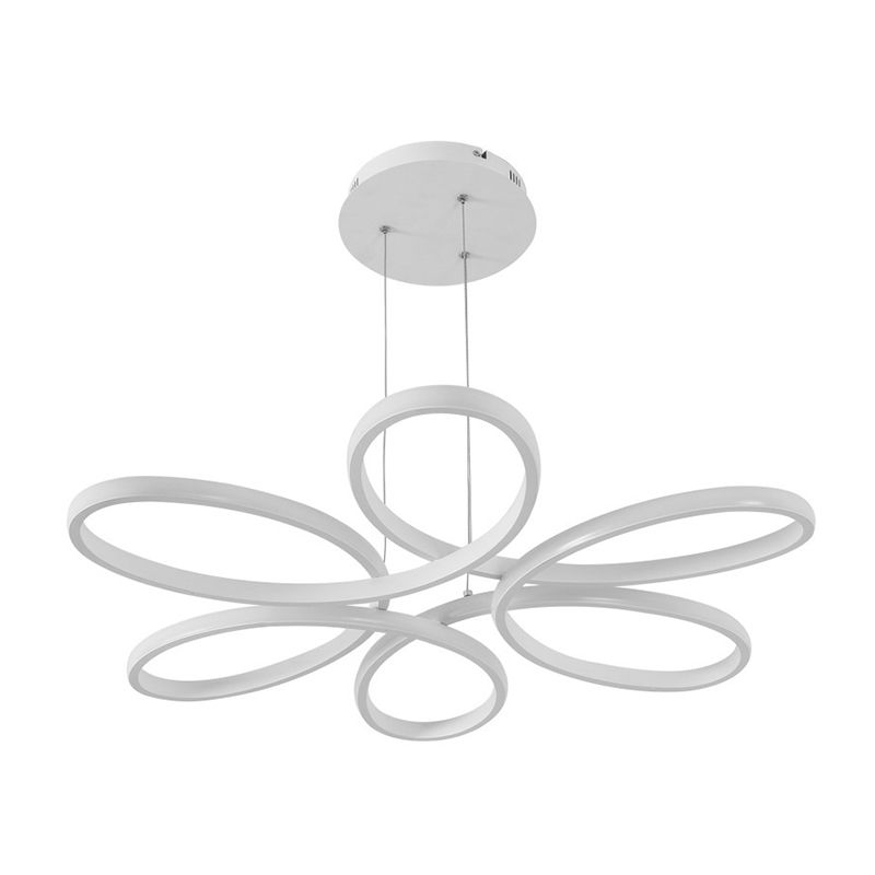 Luce a ciondolo lineare a LED bianco in stile moderno in stile creativo lampada sospesa con ombra acrilica