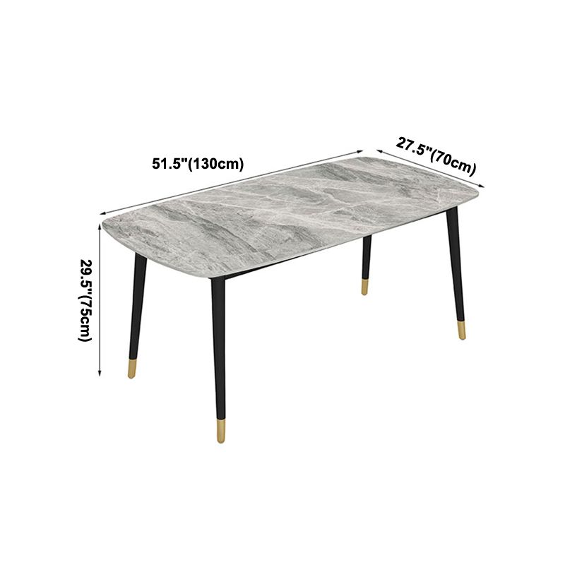 Mesa de comedor de lujo rectángulo Tono gris FIJA Mesa fija de piedra sinterizada