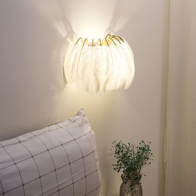 Nordic Feather Wall Sconce Light Ambient Lighting Sconce Light Fixture for Bedroom