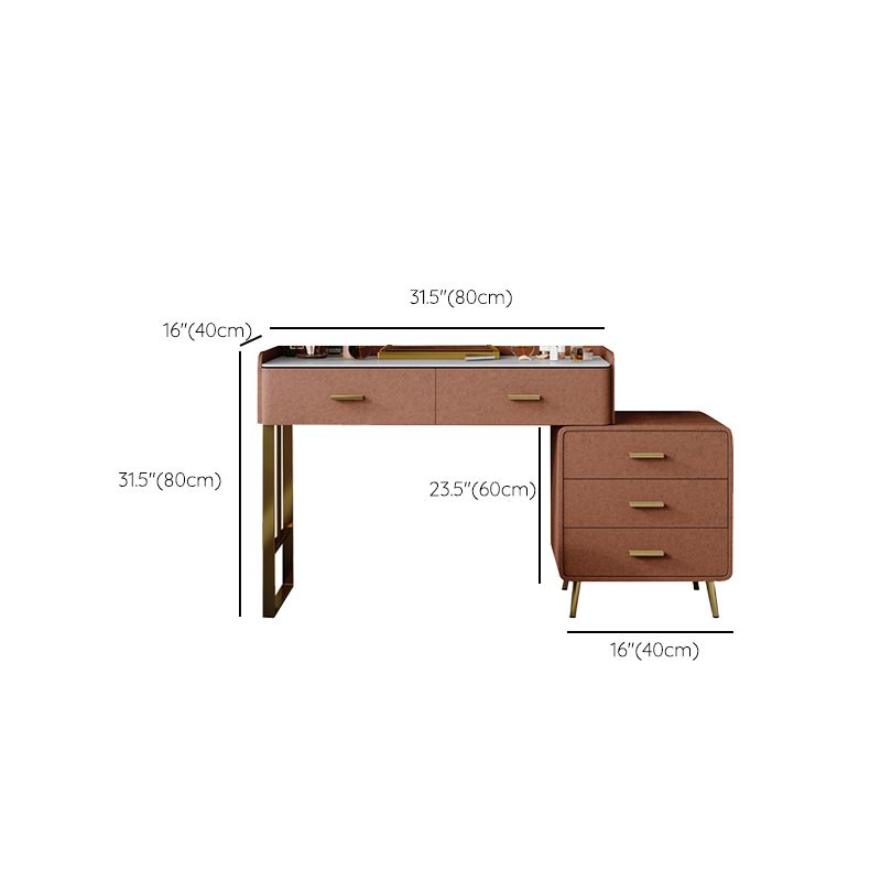 Solid Wood Makeup Vanity Desk Lighted Mirror Dressing Table Stool Set