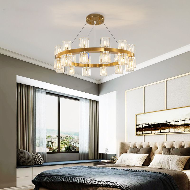 ANILLA CRISTAL CRISTAL LIGHTA CHEXTURA POSTMODERNOS 24 CABEZAS Capante de dormitorio Candelier en oro