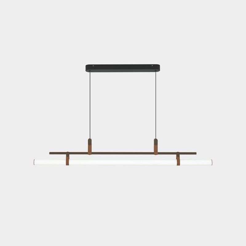 Nordic Style Island Light Metal Straight Island Pendant for Dining Room