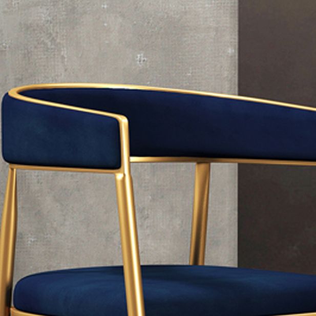 Glam Metal Armless Dining Chair Open Back Dining Side Chair for Home Use