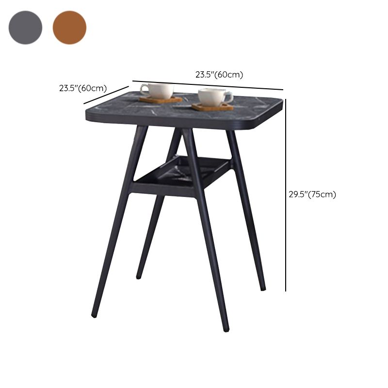 Modern Style Bistro Set Wooden 1/3 Pcs Metal Base Bistro Set