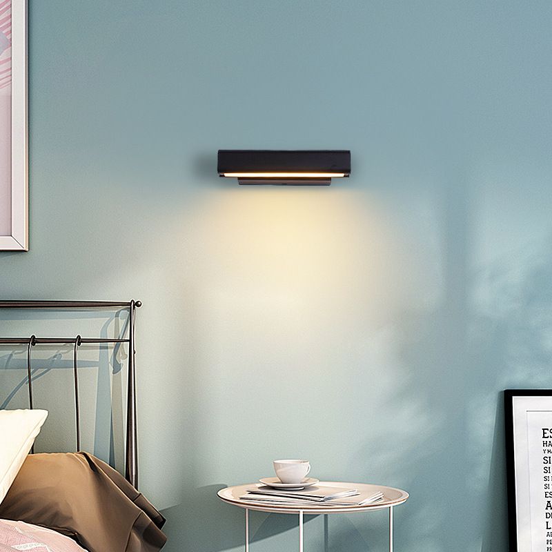 Luci di scarpa rettangolare in metallo MODERNO MODERNA 1 Fissature per illuminazione da parete