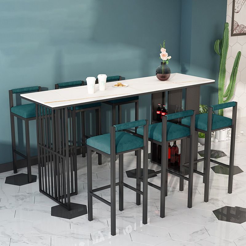 Tabella moderna di altezza da banco di stoccaggio in marmo moderno tavolo da pub ad altezza della barra moderna